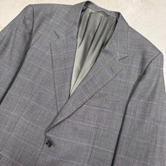 Bulloch Tailors Bespoke Suit 2pc Prince of Wales Check Grey Wool 46R 40x27 - Picture 3 of 11